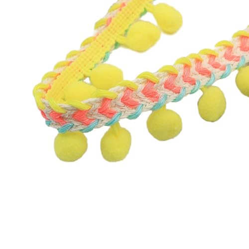 Blausky 3.5cm x 1 Yard Pomponborte,Bunt Pom Poms Quaste Bommelborte im ethnischen Stil Fransenborte Quaste Trim Pompoms Bänder Quastenband zum Nähen für DIY Kleidung Vorhang Kissen Deko,Bunt Gelb Blausky 3.5cm x 1 Yard Pomponborte,Bunt Pom Poms Quaste Bommelborte im ethnischen Stil Fransenborte Quaste Trim Pompoms Bänder Quastenband zum Nähen für DIY Kleidung Vorhang Kissen Deko,Bunt Gelb von Blausky