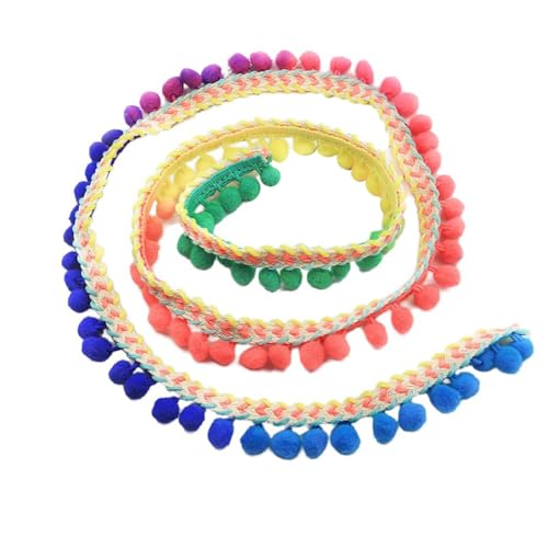 Blausky 3.5cm x 20 Yards Pomponborte,Bunt Pom Poms Quaste Bommelborte im ethnischen Stil Fransenborte Quaste Trim Pompoms Bänder Quastenband zum Nähen für DIY Kleidung Vorhang Kissen Deko,Bunt B Blausky 3.5cm x 20 Yards Pomponborte,Bunt Pom Poms Quaste Bommelborte im ethnischen Stil Fransenborte Quaste Trim Pompoms Bänder Quastenband zum Nähen für DIY Kleidung Vorhang Kissen Deko,Bunt B von Blausky