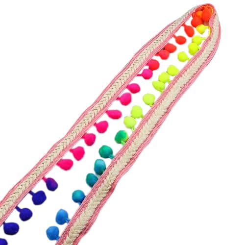 Blausky 3.5cm x 20 Yards Pomponborte,Bunt Pom Poms Quaste Bommelborte im ethnischen Stil Fransenborte Quaste Trim Pompoms Bänder Quastenband zum Nähen für DIY Kleidung Vorhang Kissen Deko,Bunt E Blausky 3.5cm x 20 Yards Pomponborte,Bunt Pom Poms Quaste Bommelborte im ethnischen Stil Fransenborte Quaste Trim Pompoms Bänder Quastenband zum Nähen für DIY Kleidung Vorhang Kissen Deko,Bunt E von Blausky