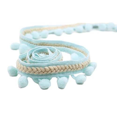 Blausky 3.5cm x 20 Yards Pomponborte,Bunt Pom Poms Quaste Bommelborte im ethnischen Stil Fransenborte Quaste Trim Pompoms Bänder Quastenband zum Nähen für DIY Kleidung Vorhang Kissen Deko,Hellblau Blausky 3.5cm x 20 Yards Pomponborte,Bunt Pom Poms Quaste Bommelborte im ethnischen Stil Fransenborte Quaste Trim Pompoms Bänder Quastenband zum Nähen für DIY Kleidung Vorhang Kissen Deko,Hellblau von Blausky