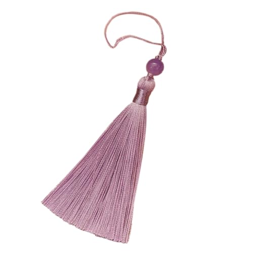 Blausky 30 Stück 15cm Seide Quaste,Weiche Bunte Quasten Handgemachte Quaste zum Basteln Quastenanhänger mit Glasperlen für DIY Schmuckherstellung Lesezeichen Ohrringe Wohnkultur,Hellviolett von Blausky