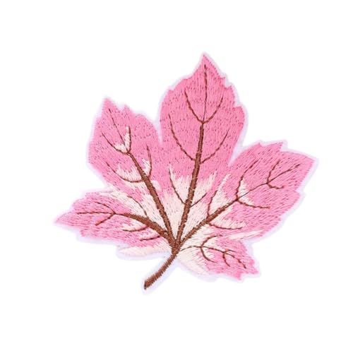 Blausky 30 Stück Aufnäher zum Aufnähen oder Aufbügeln,Ahornblätter Patches Bestickte Applikationen Bügelflicken Gestickte Reparatur Patch für Jacken Jeans Rucksäcke Kleid 7,9x7,5cm,Rosa von Blausky