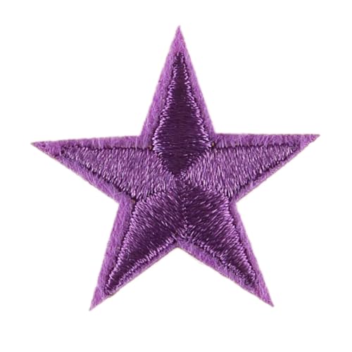 Blausky 33 Stück Aufnäher zum Aufnähen oder Aufbügeln,3x3cm Stern Bügelbilder Stickerei Patches Applikation Bügelflicken DIY-Zubehör für Kleidung Kleid Jacken Hut Jeans Rucksäcke,Dunkelviolett von Blausky