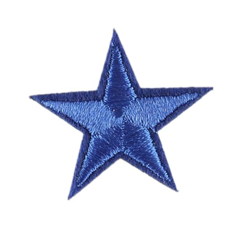 Blausky 33 Stück Aufnäher zum Aufnähen oder Aufbügeln,3x3cm Stern Bügelbilder Stickerei Patches Applikation Bügelflicken DIY-Zubehör für Kleidung Kleid Jacken Hut Jeans Rucksäcke,Königsblau von Blausky