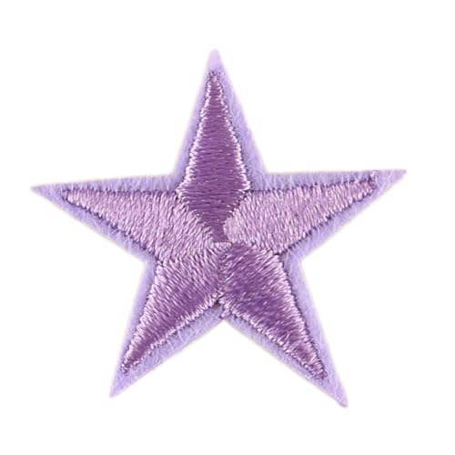 Blausky 33 Stück Aufnäher zum Aufnähen oder Aufbügeln,3x3cm Stern Bügelbilder Stickerei Patches Applikation Bügelflicken DIY-Zubehör für Kleidung Kleid Jacken Hut Jeans Rucksäcke,Lila von Blausky