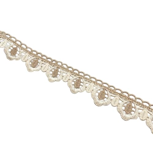 Blausky 3cm x 10m Vintage Spitzenborte,Spitzenband Häkelband Stickerei Dekoband Zierband Spitze Borte Spitzenbordüre Spitzenstoff zum Nähen Scrapbooking Geschenkbox Hochzeit Vorhang,Kaffee von Blausky