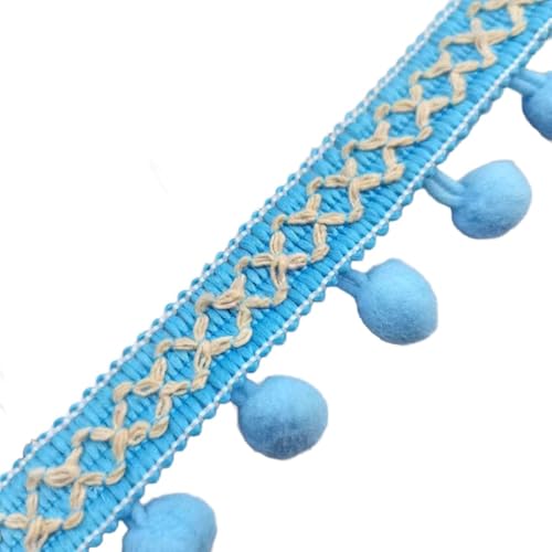 Blausky 3cm x 5yards Inelastische Spitzenband,Schalenform Häkelband Spitze Borte Häkel-Borte Stickerei Spitzenbesatz zum Nähen für Kleidung Vorhang Tischdecke Hochzeit Deko,Himmelblau von Blausky