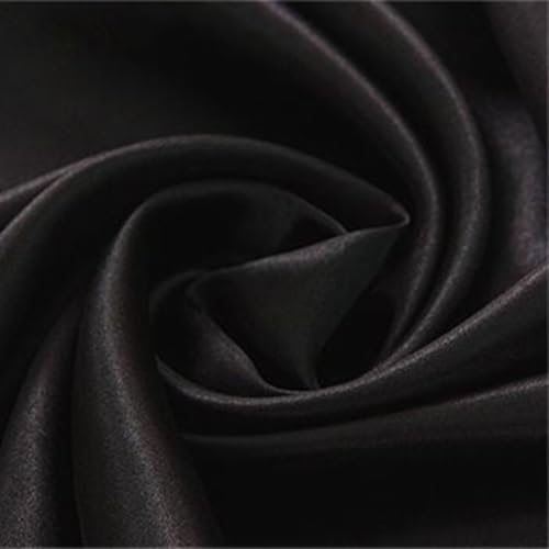 Blausky 3m x 150cm Satin Stoff,Seidiger Futterstoff Meterware aus Polyester Satinstoff Dekostoff Glänzender Stoff zum Nähen für Kostümen Bekleidung Hochzeitskleider Schleife Tischdecken,Schwarz von Blausky