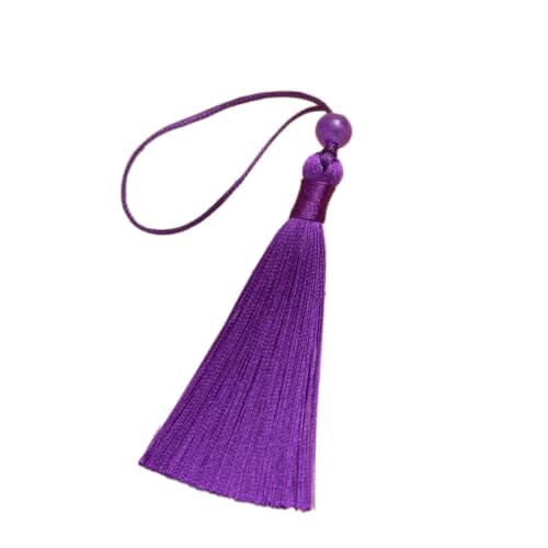 Blausky 40 Stück 15cm Seide Quaste,Weiche Bunte Quasten Handgemachte Quaste zum Basteln Quastenanhänger mit Glasperlen für DIY Schmuckherstellung Lesezeichen Ohrringe Wohnkultur,Violett von Blausky