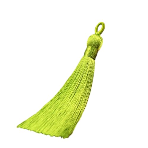 Blausky 40 Stück 8cm Quasten,Quasten Anhänge Floss Lesezeichen Quasten Weiche Bunte Quasten mit Kabel Schleife für Schmuckherstellung Souvenir Chinesischen Knoten Wohnkultur,Hellgrün von Blausky