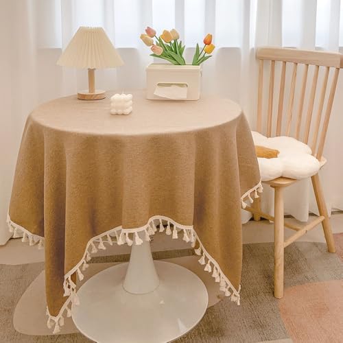 Blausky 40x60cm Volltonfarbe Quaste Tischdecke,Abwaschbar Tischtuch Tischdecken Elegant Baumwolle Leinen Tischwäsche Stoff-Tischdecke für Home Küche Speisetisch Garten Picknick,Kaffee von Blausky