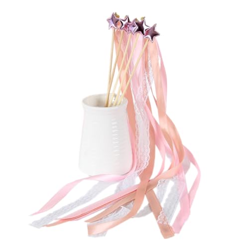 Blausky 5 Stück Stern Wedding Wands,Zauberstäbe mit Glocke Romantic Hochzeit Luftschlangen Ribbon Wands Seidenfeenstab für Hochzeiten Geburtstage Partys Feiertagsfeiern verwendet,Rosa Spitze Blausky 5 Stück Stern Wedding Wands,Zauberstäbe mit Glocke Romantic Hochzeit Luftschlangen Ribbon Wands Seidenfeenstab für Hochzeiten Geburtstage Partys Feiertagsfeiern verwendet,Rosa Spitze von Blausky