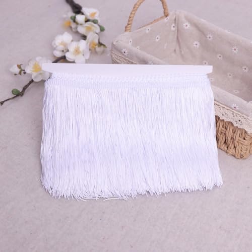 Blausky 5 Yards x 10cm Fransenborte Fransenbordüre Fransenband Dekoband Seide Quaste Tanzfransen Fransen-Borten Bänder zum Nähen DIY Basteln Kleidung Kostüme Vorhänge Dekoration,Weiß Blausky 5 Yards x 10cm Fransenborte Fransenbordüre Fransenband Dekoband Seide Quaste Tanzfransen Fransen-Borten Bänder zum Nähen DIY Basteln Kleidung Kostüme Vorhänge Dekoration,Weiß von Blausky