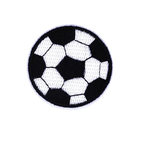 Blausky 50 Stück Fußball Patch zum Aufbügeln,Stickerei Aufnäher Bügelpatch Patches Aufbügelflicken Bestickte Aufnäher Dekorative Applikation für Hut Jacke Jeans Kleidung DIY-Zubehör,6.3cm von Blausky