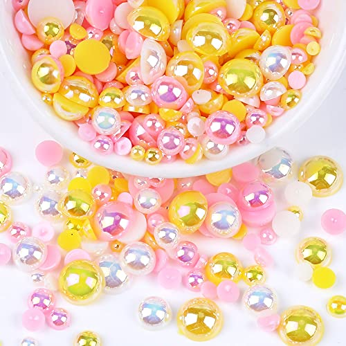Blausky 500 Stück Flache Rückseite Halbrunde Perlen,Flache Rücken Perlen,Kunstperle Lose Perlen Bunte Halbperlen,Imitationsperlen Dekoperlen für DIY Maniküre,Schmuckherstellung,4 mm,Orange-Pink Blausky 500 Stück Flache Rückseite Halbrunde Perlen,Flache Rücken Perlen,Kunstperle Lose Perlen Bunte Halbperlen,Imitationsperlen Dekoperlen für DIY Maniküre,Schmuckherstellung,4 mm,Orange-Pink von Blausky