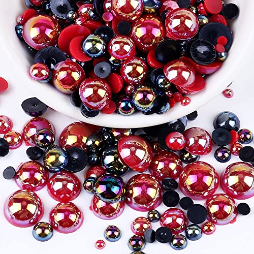 Blausky 500 Stück Flache Rückseite Halbrunde Perlen,Flache Rücken Perlen,Kunstperle Lose Perlen Bunte Halbperlen,Imitationsperlen Dekoperlen für DIY Maniküre,Schmuckherstellung,4 mm,Rot-Schwarz Blausky 500 Stück Flache Rückseite Halbrunde Perlen,Flache Rücken Perlen,Kunstperle Lose Perlen Bunte Halbperlen,Imitationsperlen Dekoperlen für DIY Maniküre,Schmuckherstellung,4 mm,Rot-Schwarz von Blausky