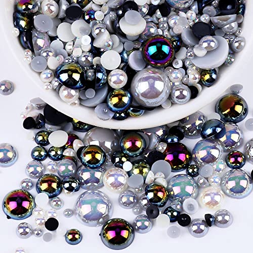 Blausky 500 Stück Flache Rückseite Halbrunde Perlen,Flache Rücken Perlen,Kunstperle Lose Perlen Bunte Halbperlen,Imitationsperlen Dekoperlen für DIY Maniküre,Schmuckherstellung,4 mm,Schwarz-Weiß Blausky 500 Stück Flache Rückseite Halbrunde Perlen,Flache Rücken Perlen,Kunstperle Lose Perlen Bunte Halbperlen,Imitationsperlen Dekoperlen für DIY Maniküre,Schmuckherstellung,4 mm,Schwarz-Weiß von Blausky