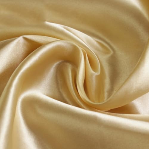 Blausky 5m x 150cm Satin Stoff,Seidiger Futterstoff Meterware aus Polyester Satinstoff Dekostoff Glänzender Stoff zum Nähen für Kostümen Bekleidung Hochzeitskleider Schleife Tischdecken,Khaki von Blausky