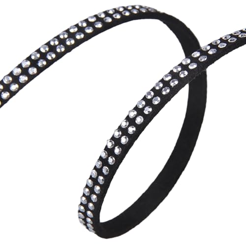 Blausky 5mm x 1m Lederband Flach,Lederstreifen Lederriemen mit Nieten Lederbänder Ketten Lederschnur zum Basteln für DIY Schmuck Armbänder Choker Halsketten und Haustier Halsband,Kreis C Silber von Blausky