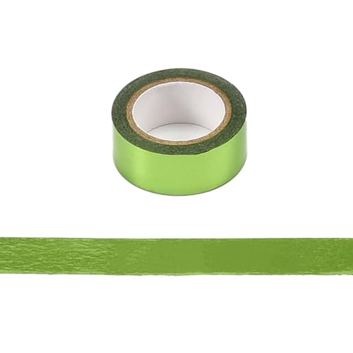 Blausky 5x5m Washi Tape,Bunt Abklebeband,Metall Klebeband 15mm Papier Tape Dekoratives Klebeband Bastelband für DIY Handwerk Planer Verschönert Journals Karten und Scrapbooking,Grün von Blausky