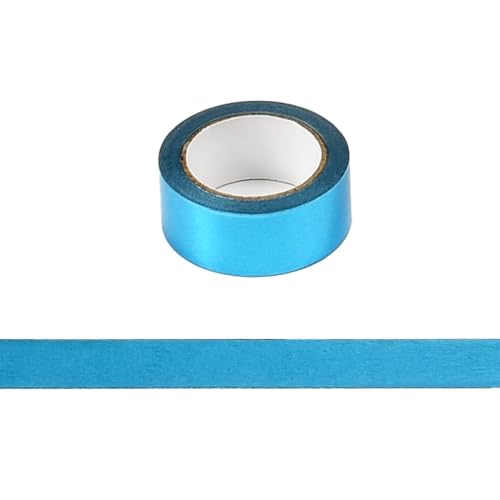 Blausky 5x5m Washi Tape,Bunt Abklebeband,Metall Klebeband 15mm Papier Tape Dekoratives Klebeband Bastelband für DIY Handwerk Planer Verschönert Journals Karten und Scrapbooking,Hellblau von Blausky