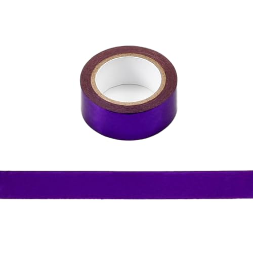 Blausky 5x5m Washi Tape,Bunt Abklebeband,Metall Klebeband 15mm Papier Tape Dekoratives Klebeband Bastelband für DIY Handwerk Planer Verschönert Journals Karten und Scrapbooking,Lila von Blausky
