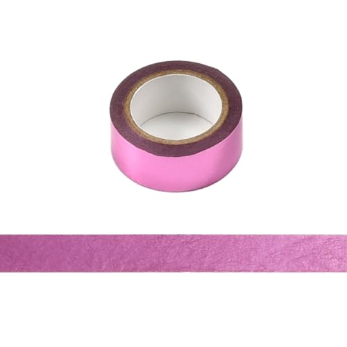 Blausky 5x5m Washi Tape,Bunt Abklebeband,Metall Klebeband 15mm Papier Tape Dekoratives Klebeband Bastelband für DIY Handwerk Planer Verschönert Journals Karten und Scrapbooking,Pink von Blausky