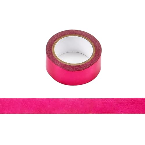 Blausky 5x5m Washi Tape,Bunt Abklebeband,Metall Klebeband 15mm Papier Tape Dekoratives Klebeband Bastelband für DIY Handwerk Planer Verschönert Journals Karten und Scrapbooking,Rosenrot von Blausky