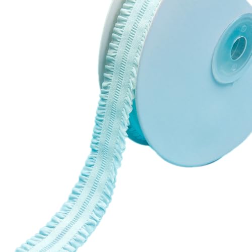 Blausky 5yards Elastizität Spitzenband,2cm Breit Spitzenborte Spitzenbordüre Stretch Spitzen Borten Bänder Zierband Dekoband zum DIY Nähen für Kleidung Unterwäsche Dessous Stirnbänder,Hellgrün von Blausky