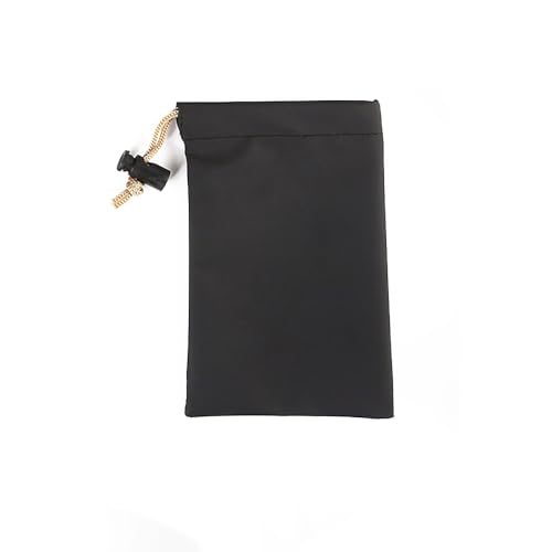 Blausky 6 Stück Schwarz Säckchen zum Befüllen,wasserdichte Drawstring Aufbewahrungstasche aus PU,Stoffbeutel mit Kordelzug für Mobiltelefonen Kamera Mobile Stromversorgung,8.5x13cm von Blausky