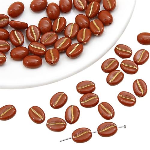 Blausky 60 Stück Acryl Kaffeebohnen Perlen,Künstliche Kaffee Bohnen Bastelperlen zum Auffädeln Lose Perlen für Schmuckherstellung Handwerk Dekoration und Vasenfüller 11x8mm,Braun-Gold Blausky 60 Stück Acryl Kaffeebohnen Perlen,Künstliche Kaffee Bohnen Bastelperlen zum Auffädeln Lose Perlen für Schmuckherstellung Handwerk Dekoration und Vasenfüller 11x8mm,Braun-Gold von Blausky