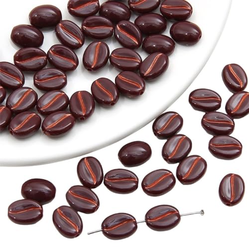Blausky 60 Stück Acryl Kaffeebohnen Perlen,Künstliche Kaffee Bohnen Bastelperlen zum Auffädeln Lose Perlen für Schmuckherstellung Handwerk Dekoration und Vasenfüller 11x8mm,Rotbraun-Rot Blausky 60 Stück Acryl Kaffeebohnen Perlen,Künstliche Kaffee Bohnen Bastelperlen zum Auffädeln Lose Perlen für Schmuckherstellung Handwerk Dekoration und Vasenfüller 11x8mm,Rotbraun-Rot von Blausky