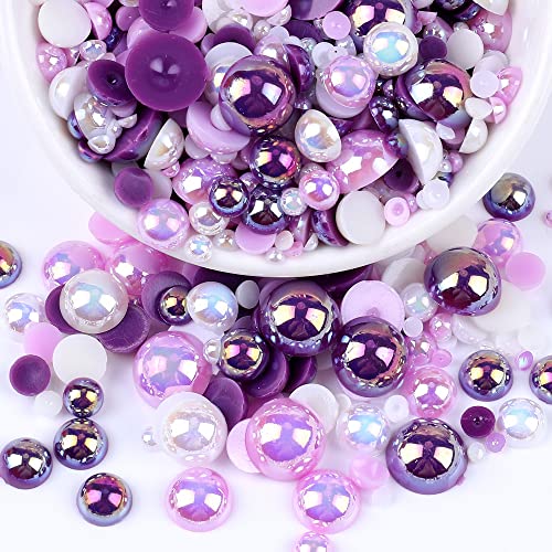 Blausky 60 Stück Flache Rückseite Halbrunde Perlen,Flache Rücken Perlen,Kunstperle Lose Perlen Bunte Halbperlen,Imitationsperlen Dekoperlen für DIY Maniküre,Schmuckherstellung,8 mm,Lila-Weiß Blausky 60 Stück Flache Rückseite Halbrunde Perlen,Flache Rücken Perlen,Kunstperle Lose Perlen Bunte Halbperlen,Imitationsperlen Dekoperlen für DIY Maniküre,Schmuckherstellung,8 mm,Lila-Weiß von Blausky