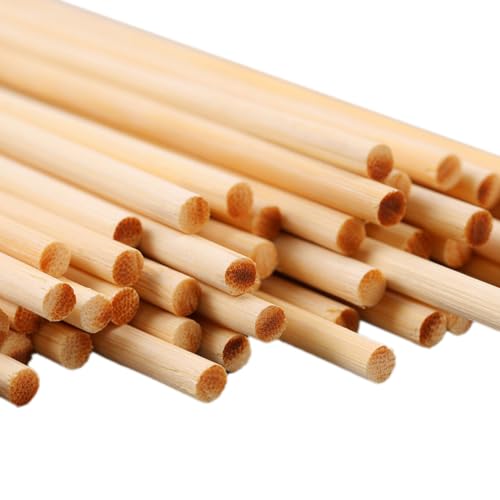 Blausky 60 Stück Natürlicher Bambusstäbe,Rundhölzer Holzstäbchen zum Basteln Bastelstäbe Rundstab aus Massiv-Holz Bastelholz Holzbau-Stöcke für DIY Arts Craft Modellbau Makramee,6mm x 80cm Blausky 60 Stück Natürlicher Bambusstäbe,Rundhölzer Holzstäbchen zum Basteln Bastelstäbe Rundstab aus Massiv-Holz Bastelholz Holzbau-Stöcke für DIY Arts Craft Modellbau Makramee,6mm x 80cm von Blausky