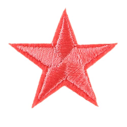 Blausky 66 Stück Aufnäher zum Aufnähen oder Aufbügeln,3x3cm Stern Bügelbilder Stickerei Patches Applikation Bügelflicken DIY-Zubehör für Kleidung Kleid Jacken Hut Jeans Rucksäcke,Wassermelonenrot von Blausky