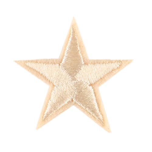 Blausky 66 Stück Aufnäher zum Aufnähen oder Aufbügeln,3x3cm Stern Bügelbilder Stickerei Patches Applikation Bügelflicken DIY-Zubehör für Kleidung Kleid Jacken Hut Jeans Rucksäcke,Creme von Blausky