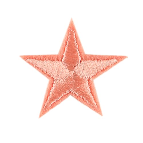 Blausky 66 Stück Aufnäher zum Aufnähen oder Aufbügeln,3x3cm Stern Bügelbilder Stickerei Patches Applikation Bügelflicken DIY-Zubehör für Kleidung Kleid Jacken Hut Jeans Rucksäcke,Dunkelrosa von Blausky