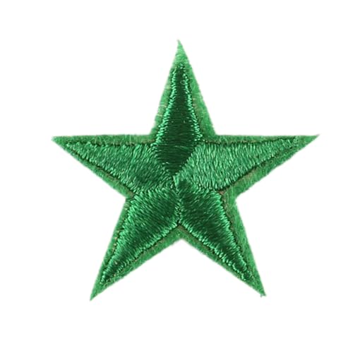 Blausky 66 Stück Aufnäher zum Aufnähen oder Aufbügeln,3x3cm Stern Bügelbilder Stickerei Patches Applikation Bügelflicken DIY-Zubehör für Kleidung Kleid Jacken Hut Jeans Rucksäcke,Grün von Blausky