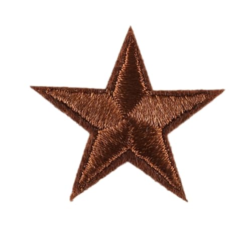 Blausky 66 Stück Aufnäher zum Aufnähen oder Aufbügeln,3x3cm Stern Bügelbilder Stickerei Patches Applikation Bügelflicken DIY-Zubehör für Kleidung Kleid Jacken Hut Jeans Rucksäcke,Kaffee von Blausky