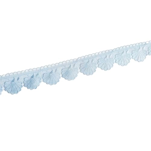Blausky 6cm x 2yards Pompoms Bänder Bommelborte Single Edge Ball Trim Quastenbesatz Spitzenband mit Pompons Fransenbesatz zum Nähen für Vorhang Kissen Kleidung Hut Rock DIY Basteln,Hellblau von Blausky