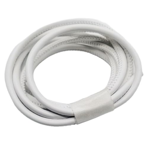 Blausky 6mm x 5m Lederband,Runde Lederschnüre Leder Schnur Kette Lederschnur aus PU Leder Leather Cord Chain Faux Lederriemen für DIY Handwerk Taschengurt Taschenkette Taschenzubehör,Weiß von Blausky