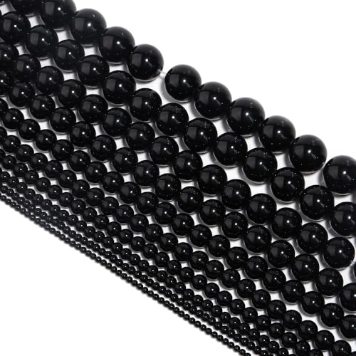 Blausky 90 Stück Schwarz Runde Achatperlen,Natürliche Steinperlen Edelstein Perlen Lose Perlen mit Loch Spacer Perlen Bastelperlen zum Auffädeln für DIY Armband Halskette Schmuckherstellung,4mm Blausky 90 Stück Schwarz Runde Achatperlen,Natürliche Steinperlen Edelstein Perlen Lose Perlen mit Loch Spacer Perlen Bastelperlen zum Auffädeln für DIY Armband Halskette Schmuckherstellung,4mm von Blausky