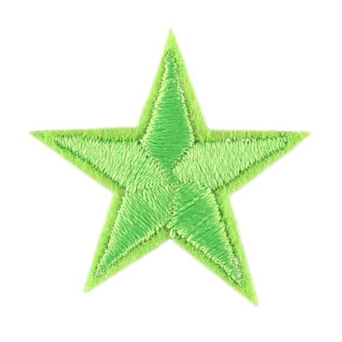 Blausky 99 Stück Aufnäher zum Aufnähen oder Aufbügeln,3x3cm Stern Bügelbilder Stickerei Patches Applikation Bügelflicken DIY-Zubehör für Kleidung Kleid Jacken Hut Jeans Rucksäcke,Hellgrün von Blausky