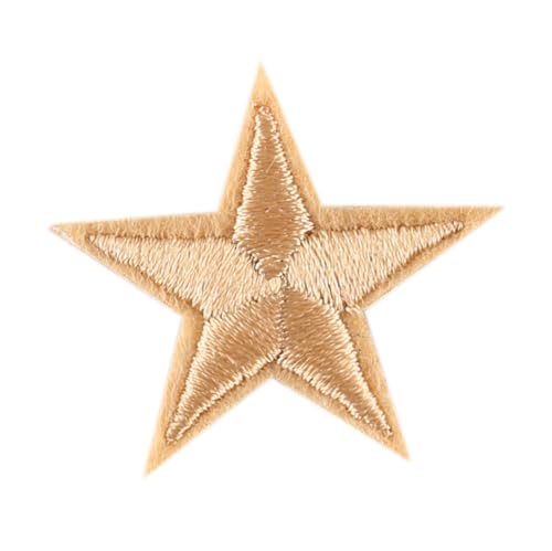 Blausky 99 Stück Aufnäher zum Aufnähen oder Aufbügeln,3x3cm Stern Bügelbilder Stickerei Patches Applikation Bügelflicken DIY-Zubehör für Kleidung Kleid Jacken Hut Jeans Rucksäcke,Khaki von Blausky