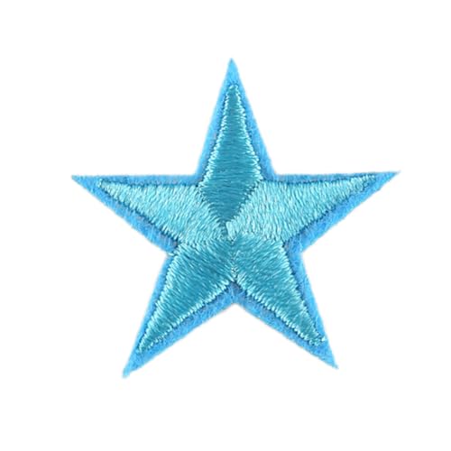 Blausky 99 Stück Aufnäher zum Aufnähen oder Aufbügeln,3x3cm Stern Bügelbilder Stickerei Patches Applikation Bügelflicken DIY-Zubehör für Kleidung Kleid Jacken Hut Jeans Rucksäcke,Seeblau von Blausky