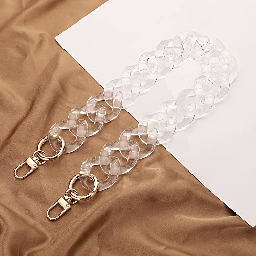 Blausky Acryl Geldbörse Riemen,Flachketten,Taschenkette,Ersatzkette Schulterriemen,Trageriemen zum Ersatz,Abnehmbare Tasche Kette für Damen Handtaschen Umhängetasche DIY Taschen,Transparent,80cm von Blausky