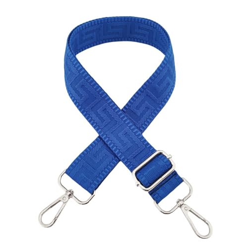 Blausky Breite 3.8 cm Taschengurt Bunter Schultergurt Verstellbarer Schultergurt Labyrinth Umhängegurt Längenverstellbarer 75-130cm für Taschen und Tragetaschen,DIY Taschenband,Königsblau+Silber von Blausky