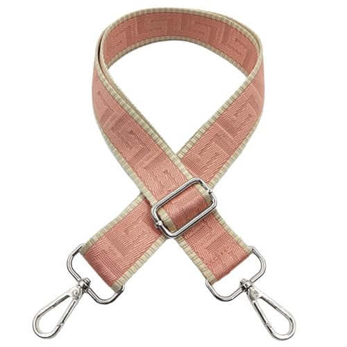 Blausky Breite 3.8 cm Taschengurt Bunter Schultergurt Verstellbarer Schultergurt Labyrinth Umhängegurt Längenverstellbarer 75-130cm für Taschen und Tragetaschen,DIY Taschenband,Rosa+Silber von Blausky
