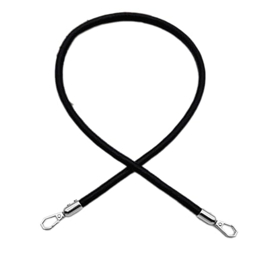 Blausky Ledertaschenriemen,Schultergurt Zum Wechseln Taschengriffe Schmaler Taschen Schulterriemen Ledergriffe Taschenbügel Ersatzgriff für Kleine Taschen Handtasche Schultertaschen,Schwarz+Silber von Blausky