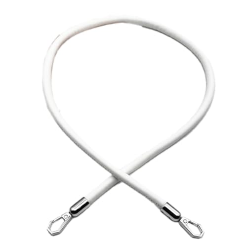 Blausky Ledertaschenriemen,Schultergurt Zum Wechseln Taschengriffe Schmaler Taschen Schulterriemen Ledergriffe Taschenbügel Ersatzgriff für Kleine Taschen Handtasche Schultertaschen,Weiß+Silber von Blausky